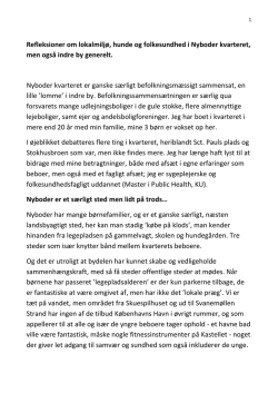 Refleksioner om lokalmiljø, hunde og folkesundhed i Nyboder