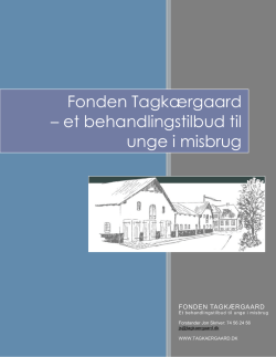 Fonden Tagkærgaard – et behandlingstilbud til unge i misbrug