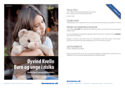 Kursusbrochure: Øyvind Kvello: Børn og unge i risiko