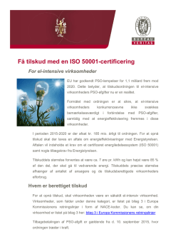 Få tilskud med en ISO 50001-certificering