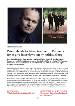 Prisvindende forfatter kommer til Danmark for at give interviews om