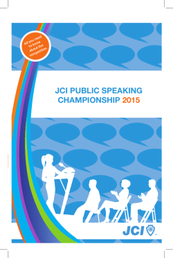 JCI PUBLIC SPEAKING CHAMPIONSHIP TOOLKIT