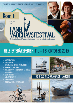 kom til - Fanø Vadehavsfestival