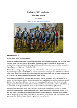 Dagbog fra NCK`s træningstur MALLORCA 2015 PROLOG (dag 1)