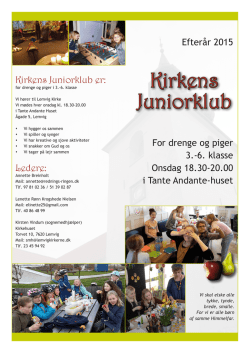 Kirkens Juniorklub Efteraar 2015