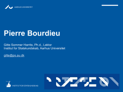 Slides fra Pierre Bourdieu
