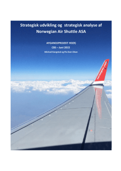 Strategisk udvikling og strategisk analyse af Norwegian Air Shuttle
