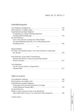 Indholdsfortegnelse Table of contents