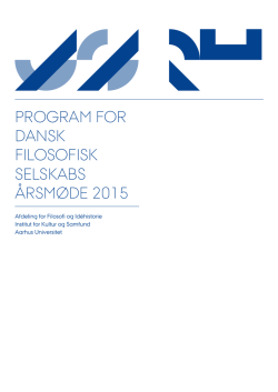 program for dansk filosofisk selskabs årsmøde 2015