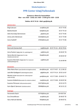 Medarbejderliste opdateret i april 2015