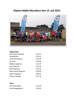 Diplom Mølle Marathon den 12. juli 2015