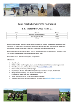 Mols Rideklub inviterer til ringridning d. 6. september 2015 fra kl. 11