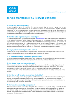car2go-startpakke FAQ | car2go Danmark