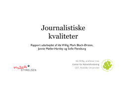 Præsentation af rapporten om journalistiske