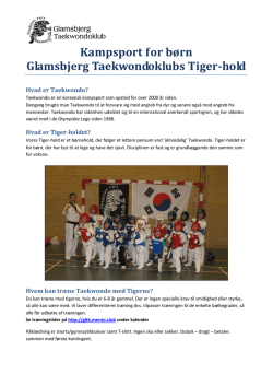 Velkomstbrev for Tigerne - Maeng Ho, Glamsbjerg Taekwondo Klub