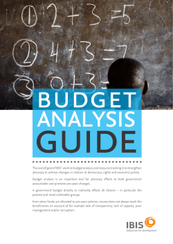 The overall goal of IBIS ` work on budget analysis and resource