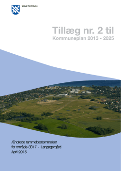 Tillæg nr. 2 til Kommuneplan 2013 - 2025 (Bolig