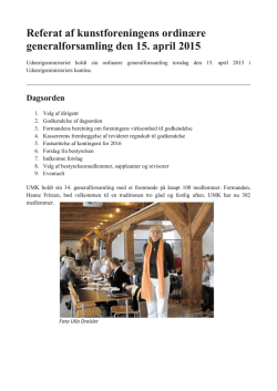 Referat af kunstforeningens ordinære generalforsamling 2015