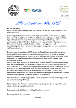 SFO nyhedsbrev Maj 2015