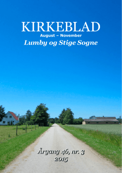 KIRKEBLAD - Velkommen til Lumby og Stige Sogne