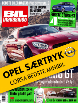Bilmagasinet udnævner Corsa til BEDSTE MINIBIL 2015