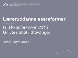 Læreruddannelsesreformer - Universitetet i Stavanger