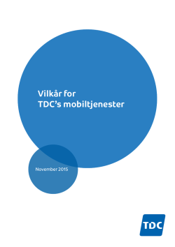 Vilkår for TDC`s mobiltjenester