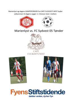 Marienlyst vs. FC Sydvest 05 Tønder