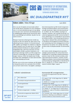 IBC Dialogpartner Nyt juni 2015