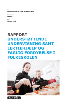 rapport understøttende undervisning samt lektiehjælp og faglig