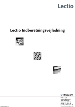 Lectio Indberetningsvejledning
