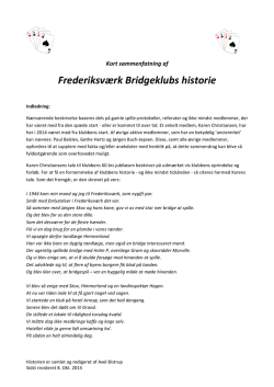 Frederiksværk Bridgeklubs historie