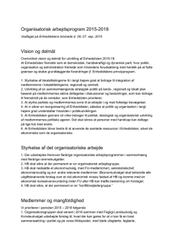 Organisatorisk arbejdsprogram 2015-18