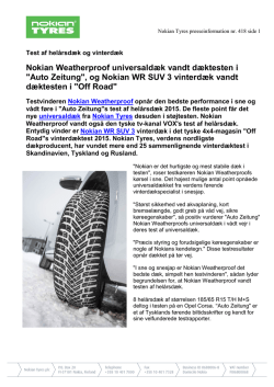 Nokian Weatherproof universaldæk vandt dæktesten i