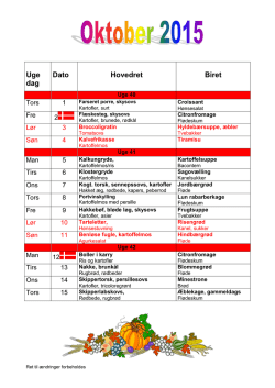 Se oktober måneds menuplan herfra