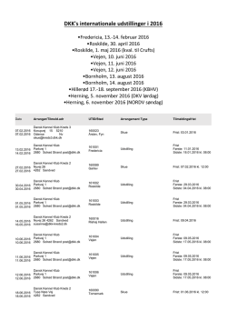 DKK`s internationale udstillinger i 2016