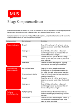 Bilag: Kompetencelisten - kompetenceudvikling.dk
