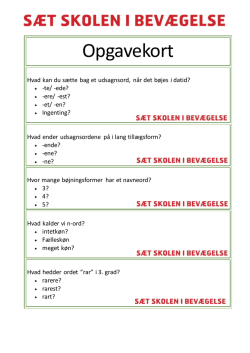 Opgavekort - Sæt Skolen i Bevægelse