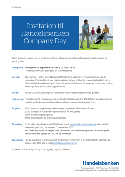 Invitation til Handelsbanken Company Day