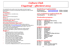 Culture Club Ungetræf – efteråret 2015