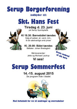 Serup Borgerforening Serup Sommerfest Skt. Hans Fest