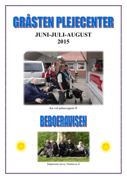 JUNI-JULI-AUGUST 2015 - Plejecentre i Sønderborg