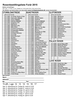 Rosenbestillingsliste Forår 2015