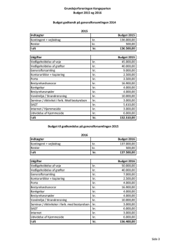 Grundejerforeningen Kongeparten Budget 2015 og 2016 3.000,00