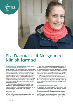 Fra Danmark til Norge med klinisk farmaci