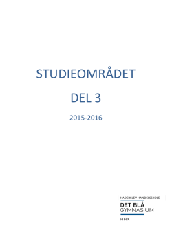 Studieområdet del 3 – 2015 2016