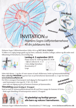Invitation Jubilæum - Holmens Sogns Udflytterbørnehave