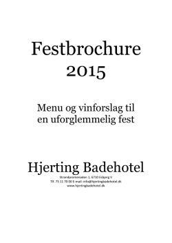 Festbrochure 2015 - Hjerting Badehotel