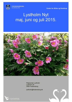 Lystholm Nyt maj, juni og juli 2015.