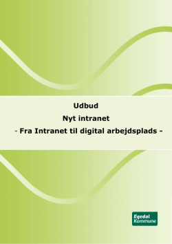 Udbud Nyt intranet - Fra Intranet til digital